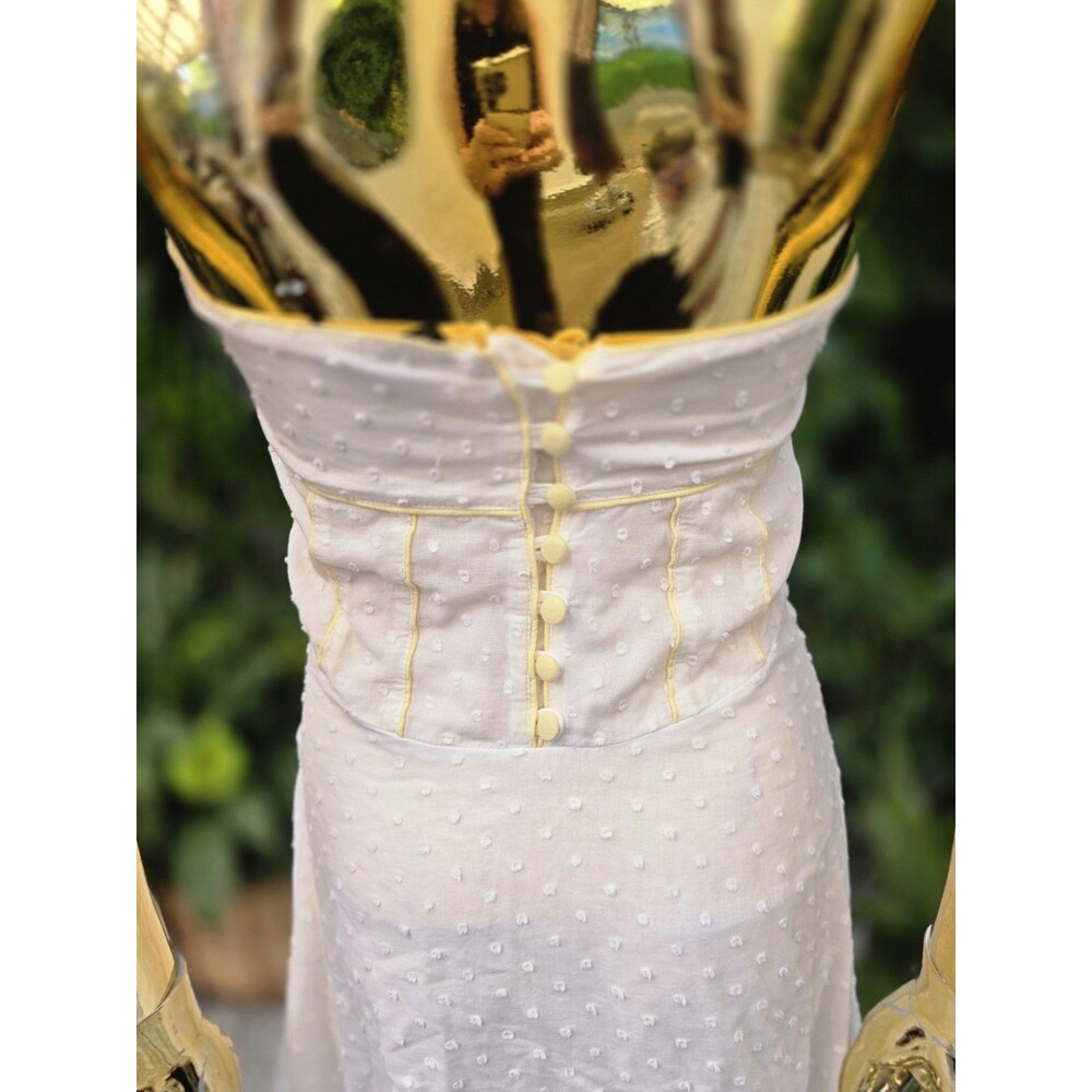 Indah White Swiss Dot Halter Midi Dress - Picture 6 of 11